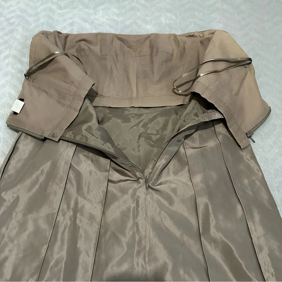 J.Crew Strapless A-Line Silk Dress Ivory Gold Size 10 - Picture 5 of 9